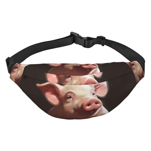 Foolish Gürteltasche mit niedlichem Schweine-Aufdruck, für Damen und Herren, Crossbody-Hüfttasche, wasserdichte Gürteltasche mit verstellbarem Riemen, Schwarz, Einheitsgröße, Schwarz, Schwarz , von RLDOBOFE