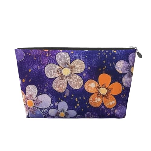Kulturbeutel für Damen und Herren, Reise-Make-up-Tasche, rund, blaue Blumen, Make-up-Organizer, Kosmetiktasche, silber, Einheitsgröße Kulturbeutel für Damen und Herren, Reise-Make-up-Tasche, rund, blaue Blumen, Make-up-Organizer, Kosmetiktasche, silber, Einheitsgröße von RLDOBOFE