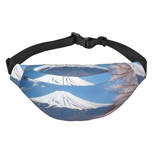 Mt. Fuji Bauchtaschen für Damen und Herren, Crossbody-Hüfttasche, wasserdicht, mit verstellbarem Gurt, Schwarz, Einheitsgröße, Schwarz, Einheitsgröße, Schwarz , Einheitsgröße von RLDOBOFE