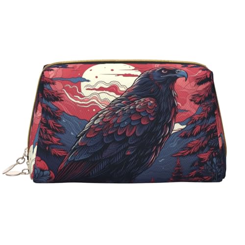 RLDOBOFE Kulturbeutel für Damen und Herren, Reise-Make-up-Tasche, Motiv: Rocks by the Sea, Red Hawk, Einheitsgröße von RLDOBOFE