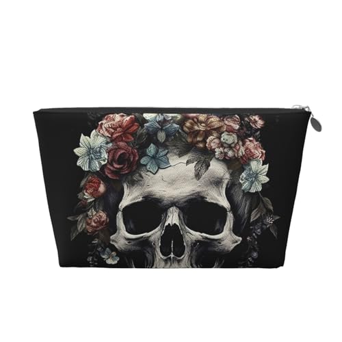 RLDOBOFE Kulturbeutel für Damen und Herren, Reise-Make-up-Tasche, Totenkopf in Dunkelheit, Make-up-Organizer, Kosmetiktasche, silber, Einheitsgröße RLDOBOFE Kulturbeutel für Damen und Herren, Reise-Make-up-Tasche, Totenkopf in Dunkelheit, Make-up-Organizer, Kosmetiktasche, silber, Einheitsgröße von RLDOBOFE
