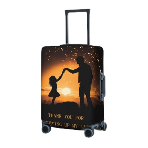 Reisegepäckhülle für Koffer, elastischer Koffer-Schutz, ein Mann hält ein Kind mit seinen Händen, Kofferabdeckungen, waschbare Koffer-Schutzhülle, staubdicht, passend für 45,7 - 81,3 cm Gepäck von RLDOBOFE