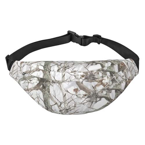 White Tree Bauchtasche für Damen und Herren, wasserdichte Gürteltasche mit verstellbarem Riemen, Camouflage-Druck, Schwarz, Einheitsgröße, Schwarz, Einheitsgröße, Schwarz , Einheitsgröße von RLDOBOFE