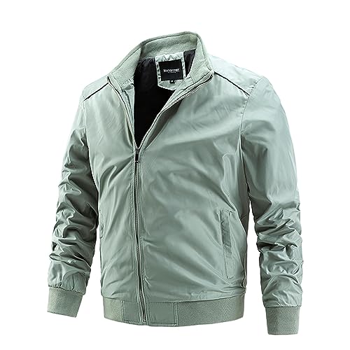 Blouson Jacke Herren Frühling Sommer Übergangsjacke Leicht Freizeitjacke Leichte Fliegerjacke Herbstjacke Outdoor Pilotenjacke Wanderjacke Baseball Blouson mit Reißverschlusstaschen Herbstjacke von RLEHJN