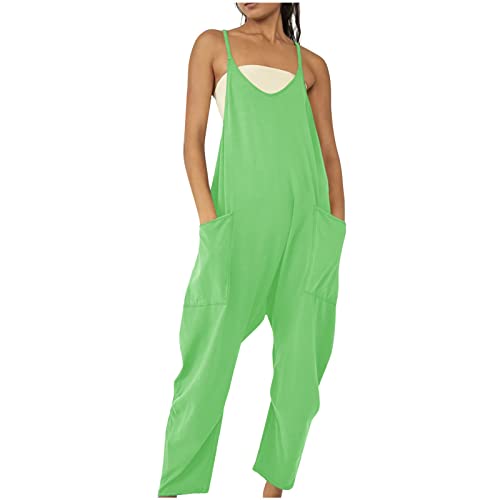 Damen Latzhose Loose Fit Baggy Jumpsuit ärmellos Overall Sommer Lose Spaghetti Strap Ärmellose Playsuit Einteiler Gerade Bein Mädchen Musselin Jumpsuits Einfarbig Lang Bib Pants Haremshose Romper Damen Latzhose Loose Fit Baggy Jumpsuit ärmellos Overall Sommer Lose Spaghetti Strap Ärmellose Playsuit Einteiler Gerade Bein Mädchen Musselin Jumpsuits Einfarbig Lang Bib Pants Haremshose Romper von RLEHJN