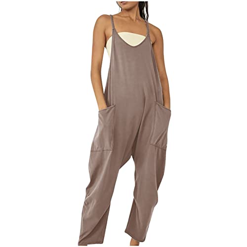 Damen Latzhose Loose Fit Baggy Jumpsuit ärmellos Overall Sommer Lose Spaghetti Strap Ärmellose Playsuit Einteiler Gerade Bein Mädchen Musselin Jumpsuits Einfarbig Lang Bib Pants Haremshose Romper Damen Latzhose Loose Fit Baggy Jumpsuit ärmellos Overall Sommer Lose Spaghetti Strap Ärmellose Playsuit Einteiler Gerade Bein Mädchen Musselin Jumpsuits Einfarbig Lang Bib Pants Haremshose Romper von RLEHJN