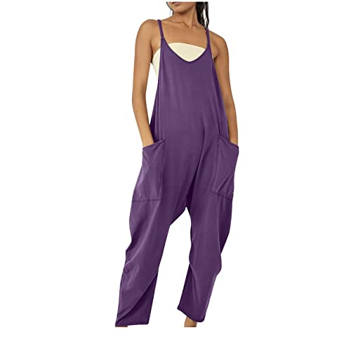 Damen Latzhose Loose Fit Baggy Jumpsuit ärmellos Overall Sommer Lose Spaghetti Strap Ärmellose Playsuit Einteiler Gerade Bein Mädchen Musselin Jumpsuits Einfarbig Lang Bib Pants Haremshose Romper Damen Latzhose Loose Fit Baggy Jumpsuit ärmellos Overall Sommer Lose Spaghetti Strap Ärmellose Playsuit Einteiler Gerade Bein Mädchen Musselin Jumpsuits Einfarbig Lang Bib Pants Haremshose Romper von RLEHJN