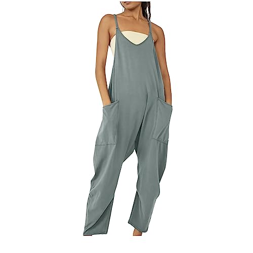 Damen Latzhose Loose Fit Baggy Jumpsuit ärmellos Overall Sommer Lose Spaghetti Strap Ärmellose Playsuit Einteiler Gerade Bein Mädchen Musselin Jumpsuits Einfarbig Lang Bib Pants Haremshose Romper Damen Latzhose Loose Fit Baggy Jumpsuit ärmellos Overall Sommer Lose Spaghetti Strap Ärmellose Playsuit Einteiler Gerade Bein Mädchen Musselin Jumpsuits Einfarbig Lang Bib Pants Haremshose Romper von RLEHJN
