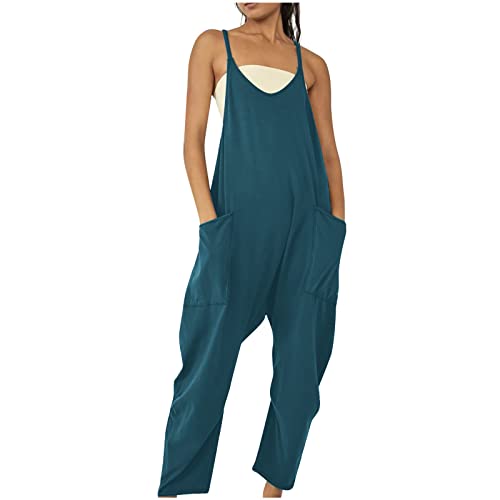 Damen Latzhose Loose Fit Baggy Jumpsuit ärmellos Overall Sommer Lose Spaghetti Strap Ärmellose Playsuit Einteiler Gerade Bein Mädchen Musselin Jumpsuits Einfarbig Lang Bib Pants Haremshose Romper Damen Latzhose Loose Fit Baggy Jumpsuit ärmellos Overall Sommer Lose Spaghetti Strap Ärmellose Playsuit Einteiler Gerade Bein Mädchen Musselin Jumpsuits Einfarbig Lang Bib Pants Haremshose Romper von RLEHJN