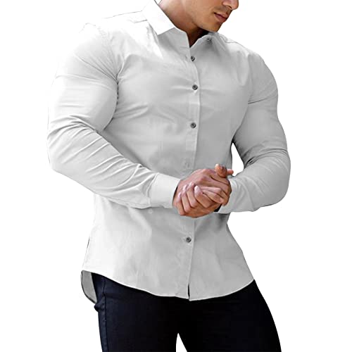 Hemd BüGelfrei Herren Sale Stretch Slim-Fit Freizeithemd T-Shirts Herren Langarm Businesshemd Sommerhemd Herren von RLEHJN