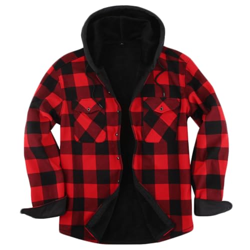 Holzfällerjacke Herren Teddy Fleecejacke Polar Fleece Teddy Mantel Damen Sherpa Innenfutter Gefütter Teddyjacke Pelzmantel Lumberjacket Kariert Flanellhemd Herren Jacke Herbst von RLEHJN
