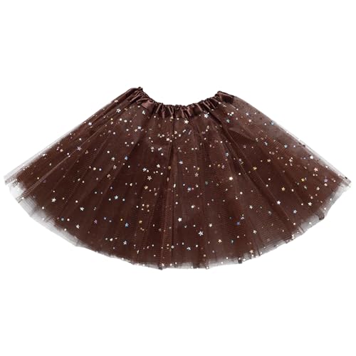 Karneval Tüllrock Damen TüTü Damen Regenbogen Tutu Rock Tüllrock Petticoat Orange 50er Puffy Tütü Minirock Rockabilly Petticoat Tutu Unterrock Kurz Ballett Tanzkleid Reifrock Unterrock Tüll Underskirt von RLEHJN