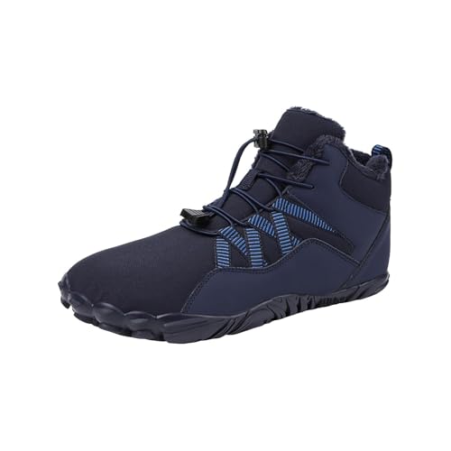 RLEHJN Barfußschuhe Winter Wasserdicht Barfußschuhe Gefüttert Herren Winterschuhe Damen Warm Winterstiefel Outdoor Wanderschuhe Unisex Traillaufschuhe Fitnessschuhe Fivefinger Zehenschuhe von RLEHJN