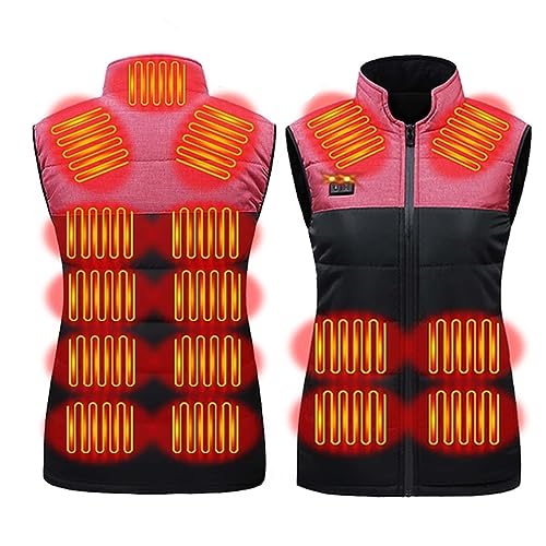 RLEHJN Beheizbare Weste Damen Herren Heizweste Jagd ärmellos Beheizbare Jacke Mit Heizung, 4/8/9//11/13/17 Heizzonen Unisex Wärmeweste USB Elektrisch Heated Vest Powerbank Winter Wärmende Gilet von RLEHJN