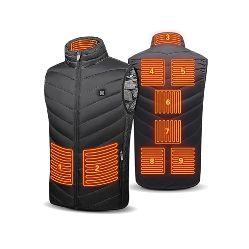 RLEHJN Beheizbare Weste Damen Herren Heizweste Jagd ärmellos Beheizbare Jacke Mit Heizung, 4/8/9//11/13/17 Heizzonen Unisex Wärmeweste USB Elektrisch Heated Vest Powerbank Winter Wärmende Gilet von RLEHJN