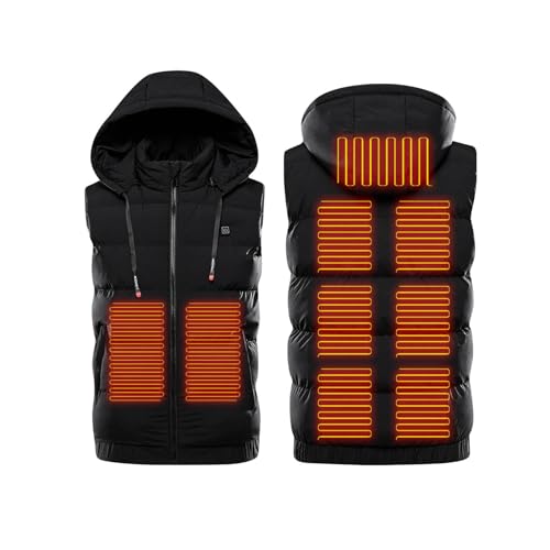 RLEHJN Beheizte Weste Heizweste Herren Damen USB Elektrische Beheizbare Weste 9 Heizzonen Daunenweste mit Kapuze Waschbar Beheizbare Winterjacke Ärmellose Weste für Outdoor Skifahren Camping RLEHJN Beheizte Weste Heizweste Herren Damen USB Elektrische Beheizbare Weste 9 Heizzonen Daunenweste mit Kapuze Waschbar Beheizbare Winterjacke Ärmellose Weste für Outdoor Skifahren Camping von RLEHJN