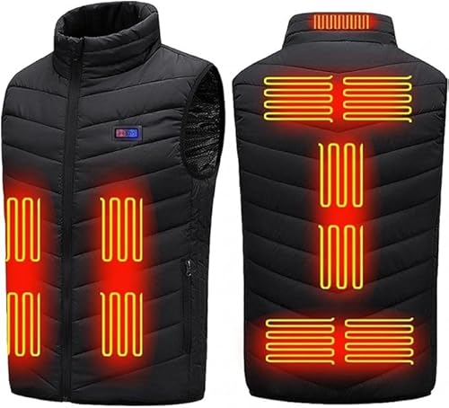 RLEHJN Black Friday Beheizbare Weste Damen Heizweste Herren Beheizte Jacke Winter Heizjacke Wärmeweste mit 8/9/11/13/15/17 Heizzone, Beheizte Weste Casual Beheizbare Jacke Leicht Heated Vest von RLEHJN