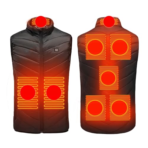 RLEHJN Black Friday Beheizbare Weste Damen Heizweste Herren Beheizte Jacke Winter Heizjacke Wärmeweste mit 8/9/11/13/15/17 Heizzone, Beheizte Weste Casual Beheizbare Jacke Leicht Heated Vest von RLEHJN