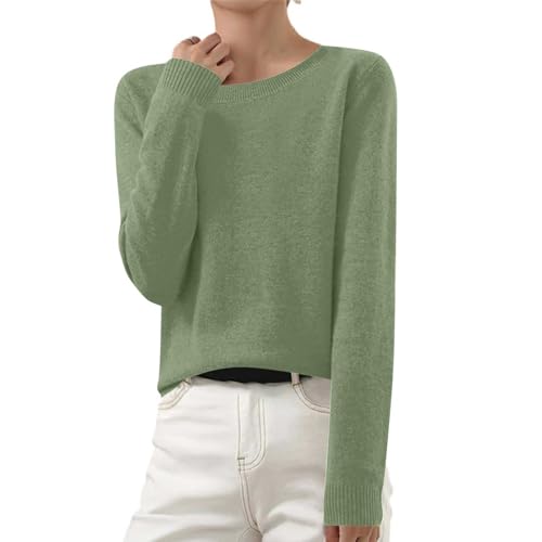 RLEHJN Black Friday Wollpullover Damen, Oversize Strickpullover Baumwolle Pullover Lose Langarmshirt Winter Strickpulli Basic Wickelpullover Elegant Damenmode Langarm Oberteile Casual Winterpullover von RLEHJN