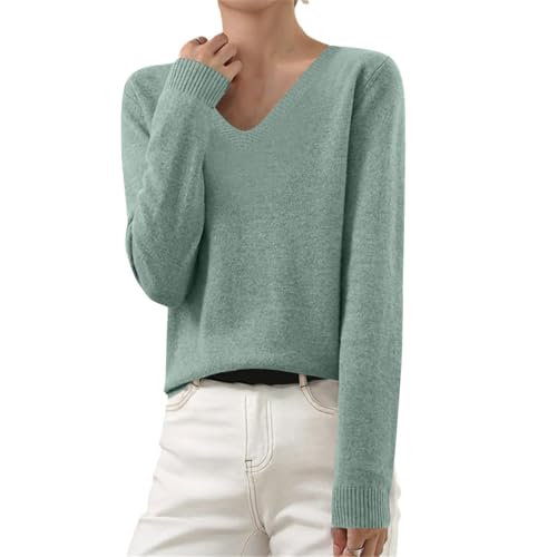 RLEHJN Black Friday Wollpullover Damen, Oversize Strickpullover Baumwolle Pullover Lose Langarmshirt Winter Strickpulli Basic Wickelpullover Elegant Damenmode Langarm Oberteile Casual Winterpullover von RLEHJN