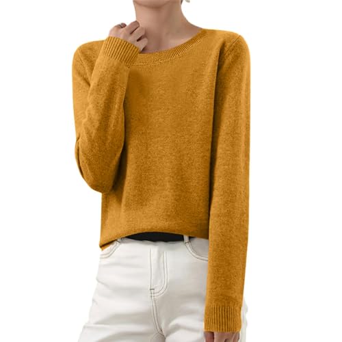 RLEHJN Black Friday Wollpullover Damen, Oversize Strickpullover Baumwolle Pullover Lose Langarmshirt Winter Strickpulli Basic Wickelpullover Elegant Damenmode Langarm Oberteile Casual Winterpullover von RLEHJN