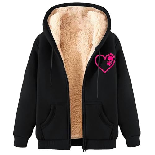 Damen Mantel Kapuzenjacke Winterjacke Mode Warm Hoodie Fleecejacke Sale Angebote des Tages Plüschjacke Flauschige Elegant Teddyjacke von RLEHJN