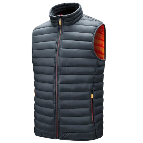 RLEHJN Daunenweste Herren, Steppweste Herren Vest Lockerer Leicht, Ärmellose weste herren Dünne Herrenweste Winter Slim Fit Übergangsjacke Ultraleichte Daunenmantel Outdoor von RLEHJN