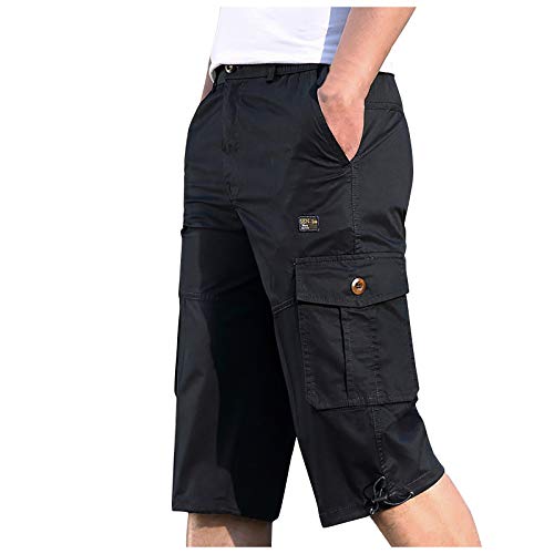 RLEHJN Herren Cargohose Kurze Hose 3/4 Sommer Kurze Männer Bermuda Shorts Trendy Shorts 2023 Personalisierte Leichte Schnelltrocknend Wandershorts Trainingsshorts Atmungsaktiv Freizeit Short von RLEHJN