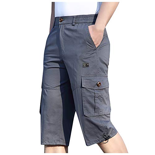 RLEHJN Herren Cargohose Kurze Hose 3/4 Sommer Kurze Männer Bermuda Shorts Trendy Shorts 2023 Personalisierte Leichte Schnelltrocknend Wandershorts Trainingsshorts Atmungsaktiv Freizeit Short von RLEHJN