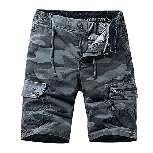 RLEHJN Herren Cargoshorts Sommer Lockere Multi-Taschen Männer Leichte Gerade Bermuda Shorts Herren Schnelltrocknend Kurz Wanderhose Atmungsaktiv Freizeit Sommer Radhose Zuhause Bodybuilding Shorts von RLEHJN