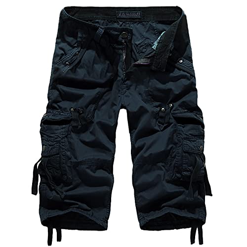 RLEHJN Herren Einfarbig Cargo Kurze FürMänner Atmungsaktive Baumwolle Leichte Kurze Wanderhose Shorts Radfahren Trekking Stretch Hose Stretch Hose Arbeitshosen Regulär Fit Sommer Freizeit von RLEHJN