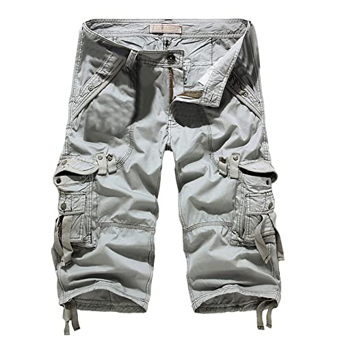 RLEHJN Herren Einfarbig Cargo Kurze FürMänner Atmungsaktive Baumwolle Leichte Kurze Wanderhose Shorts Radfahren Trekking Stretch Hose Stretch Hose Arbeitshosen Regulär Fit Sommer Freizeit von RLEHJN