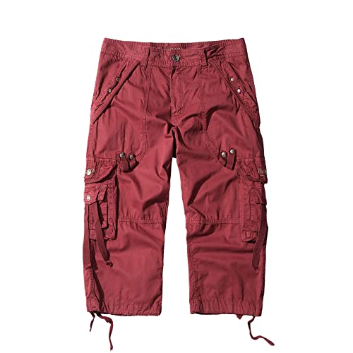 RLEHJN Herren Einfarbig Cargo Kurze FürMänner Atmungsaktive Baumwolle Leichte Kurze Wanderhose Shorts Radfahren Trekking Stretch Hose Stretch Hose Arbeitshosen Regulär Fit Sommer Freizeit von RLEHJN