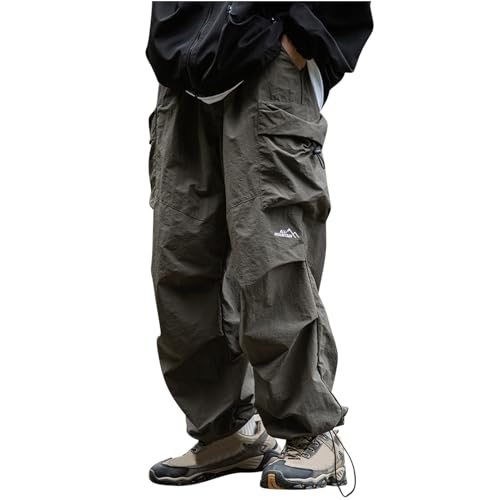 RLEHJN Herren Hose Cargo Jogging Pants, Lässige Cargo-Hose Weit Gym Sporthosen Winter Track Pants Arbeitshose Männer Tactical Hose Atmungsaktiv Outdoor Funktionshose Militär Hose Für Männer von RLEHJN
