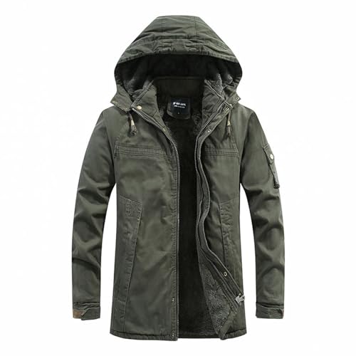 RLEHJN Jacken Herren Winterjacke Wasserdicht Atmungsaktiv Winddicht Softshelljacke Warm Fleece-Futter Outdoorjacke Funktionsjacke Mit Abnehmbare Kapuzen von RLEHJN