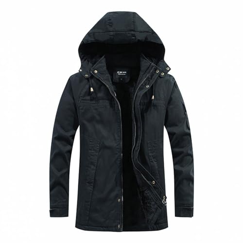 RLEHJN Jacken Herren Winterjacke Wasserdicht Atmungsaktiv Winddicht Softshelljacke Warm Fleece-Futter Outdoorjacke Funktionsjacke Mit Abnehmbare Kapuzen von RLEHJN