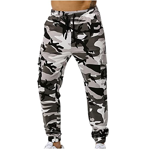 RLEHJN Jogginghose Herren Camouflage Baumwolle Tarnhose Sweatpants Herren Sporthose Freizeithose Casualpants Fitness Trainingshose Casual Militär Hose Bunte Farbblock Cargohose Fitness Jogger Pants von RLEHJN