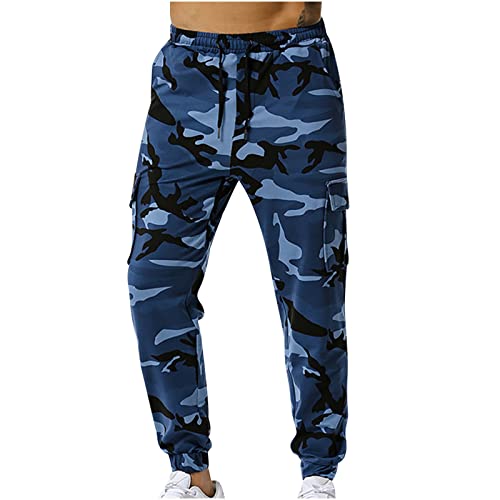 RLEHJN Jogginghose Herren Camouflage Baumwolle Tarnhose Sweatpants Herren Sporthose Freizeithose Casualpants Fitness Trainingshose Casual Militär Hose Bunte Farbblock Cargohose Fitness Jogger Pants von RLEHJN