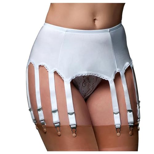RLEHJN Strapsgürtel Damen Strumpfhalter Sexy Spitze Strumpfgürtel mit 10 Hälter Strumpfband Strapshalter mit Ohne Strumpfbänder Reizvolle Oberschenkel Halterlose Strümpfe Strumpfhalter Slip Spitze von RLEHJN