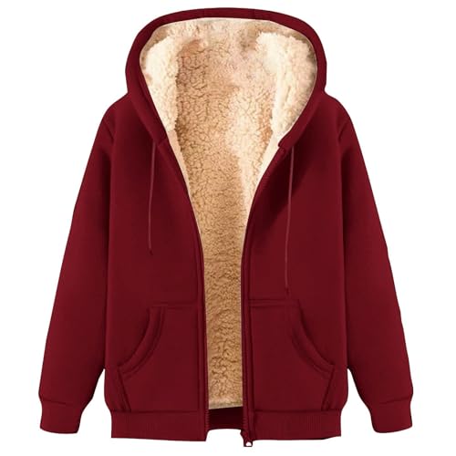Winterjacke Damen Lang Steppjacke Warmer Gefüttert Fleece Daunenjacke Mit Kapuze Winddicht Outdoorjacke Große Größen Damenmantel Sale Parka Jacke Langarm Wintermantel Casual Fleecejacke von RLEHJN