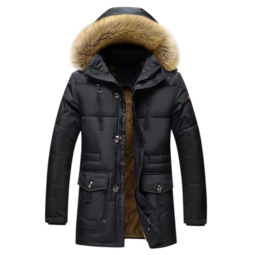 RLEHJN Winterjacke Herren Wasserdicht Gefütterte Lang Jacke mit Kapuze Männer Pufferjackemit Reißverschluss Herren Winddicht Outdoorjacke Mantel Herbstjacke Wintermantel Mittellange Winddichte Park RLEHJN Winterjacke Herren Wasserdicht Gefütterte Lang Jacke mit Kapuze Männer Pufferjackemit Reißverschluss Herren Winddicht Outdoorjacke Mantel Herbstjacke Wintermantel Mittellange Winddichte Park von RLEHJN