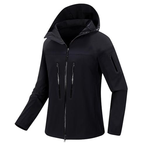 Regenjacke Damen Leichte Fahrradjacke Jacken Winddicht Wasserdichter Fahrradjacke Damen FrüHling Mantel Atmungsaktive Outdoor Sportswear Uv-Schutz Outdoor Windjacke Laufjacke von RLEHJN