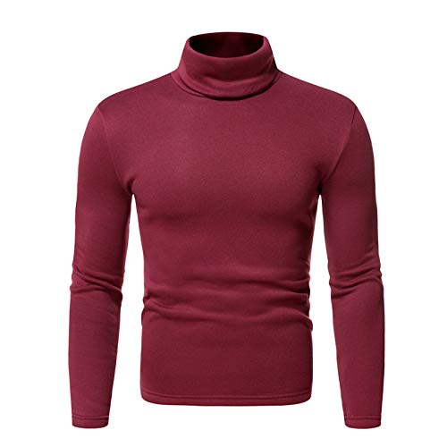 Rollkragenpullover Herren Baumwolle Unterziehrolli Sweatshirt Pullover Langarm Mit Rollkragen Langarmshirt Elastisch Slim Sweatpullover Elegant Polohemd-Pullover Herbst Winter Oberteile Poloshirt von RLEHJN