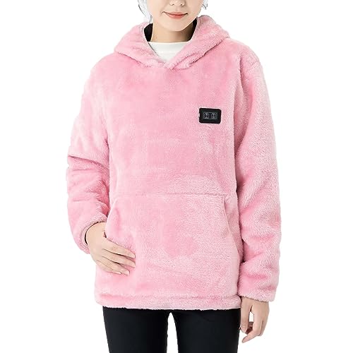 USB Beheizter Pullover Beheizbare Hoodie Damen Herren 9 Heizzonen Beheizte Kapuzenpullover Elektrisch Beheizbare Sweatshirt mit Kapuze Plüsch Sweatshirt Bluse Tops Beheizte Hoodies für Männer Frauen von RLEHJN