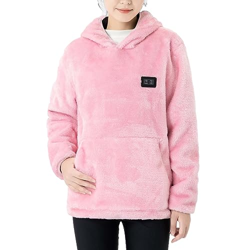 RLEHJN Beheizbarer Hoodie Damen Herren Beheizbare Hoodie Decke Oversized Sweatshirt Unisex Beheizbare Jacke Beheizbarer Pullover Fleecejacke Winterjacke Warm Teddyfleece Teenager Übergangsjacke von RLEHJN