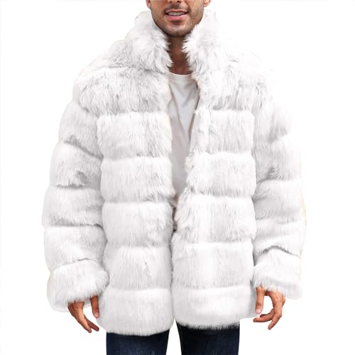 Warme Winter Felljacke Herren Winterjacke Bequem Kunstpelz Mantel Verdicken Felljacke Jacke Faux Fur Pelzjacke Fellmantel Pelzmantel Kunst Herren Winterjacke Faux Pelz Fur Parka Kunstpelz Jacke von RLEHJN