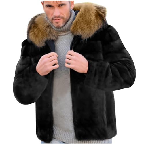 Warme Winter Felljacke Herren Winterjacke Bequem Kunstpelz Mantel Verdicken Felljacke Jacke Faux Fur Pelzjacke Fellmantel Pelzmantel Kunst Herren Winterjacke Faux Pelz Fur Parka Kunstpelz Jacke von RLEHJN