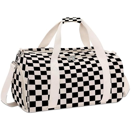 Kindersporttasche Reisetasche mit Schuhfach & Nassfach Schwimmtasche, Kinder Mädchen Reisetasche für Gymnastik Schwimm Niedlich Buntes Tanztasche Regenbogen Muster Sporttasche von RLGPBON