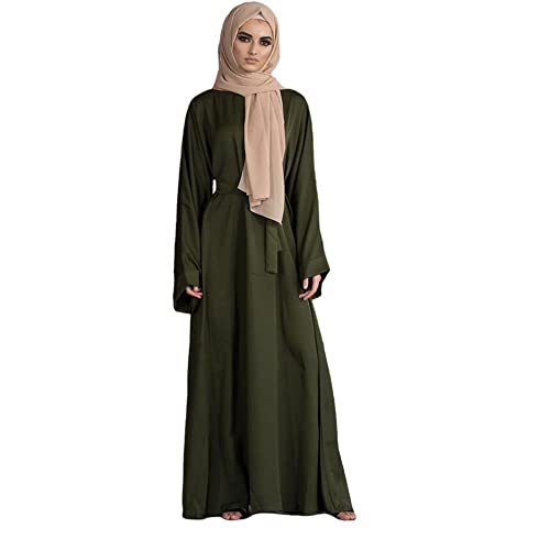 RLLJS Abaya Dubai Türkei Muslimisches Modekleid Kaftan Islam Kleidung Afrikanische Maxikleider für Frauen mit Gürtel von RLLJS