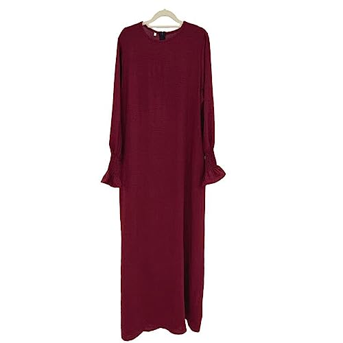RLLJS Frauen Gebet Kleid Muslim Ramadan Kleidungsstück Abaya Dubai Islam Jilbeb Langes Kleid Ohne Hijab, weinrot, L RLLJS Frauen Gebet Kleid Muslim Ramadan Kleidungsstück Abaya Dubai Islam Jilbeb Langes Kleid Ohne Hijab, weinrot, L von RLLJS